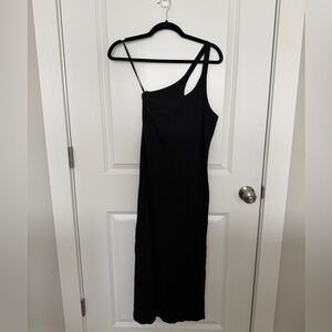 Aerie Cotton Rib One Shoulder Maxi Dress
